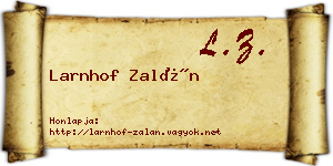Larnhof Zalán névjegykártya